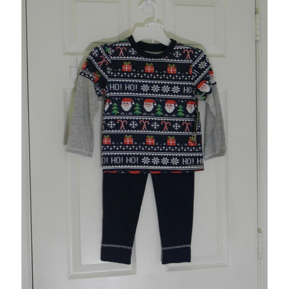 Little Rebels 2 Piece Set Christmas Pajamas Santa Boys Size 4 NWT
